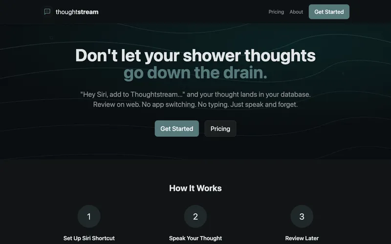 Thoughtstream idea capture interface